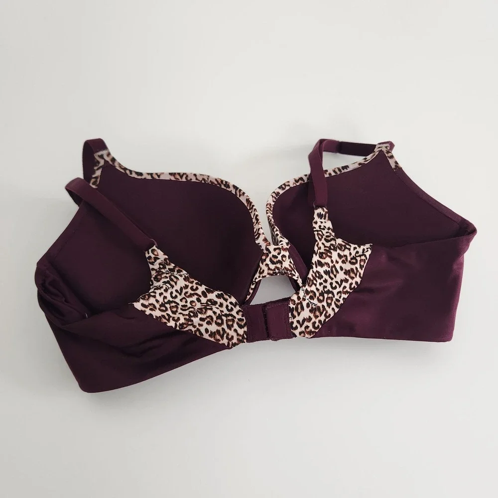 Victoria's Secret Padded underwire Push-Up Bra 34C Burgundy‎ satin